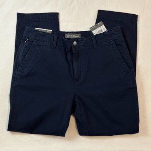 NEW Eddie Bauer 8 River Rock Ankle Pants Atlantic Blue Slightly Curvy Slim Fit